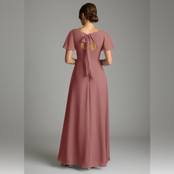 Azazie Kimber in desert rose Maxi Dress size A8 - Picture 2 of 12